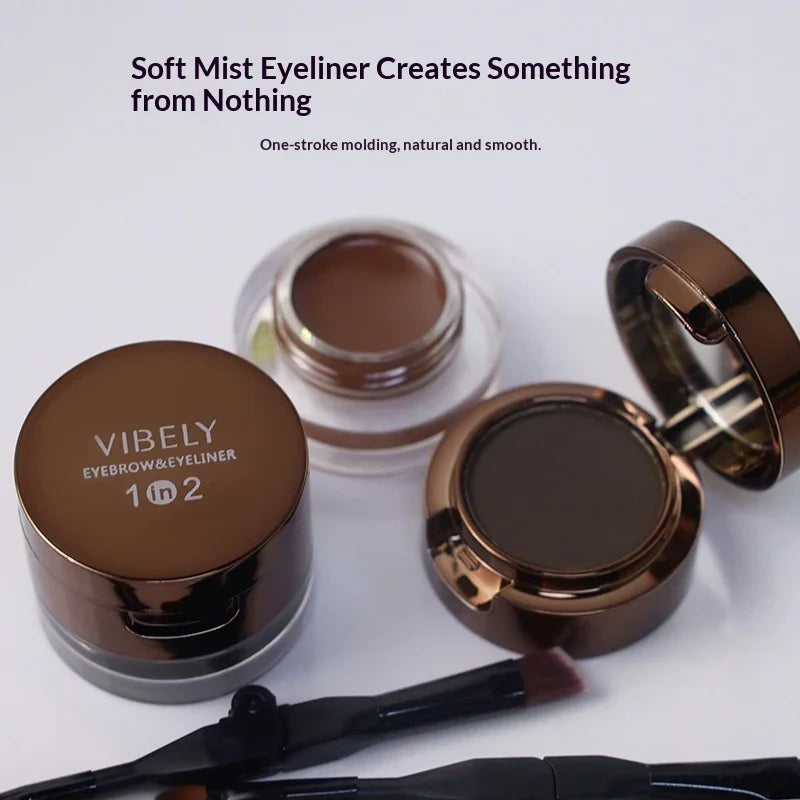 Vibely eyebrow and eyeliner 2-in-1 cosmetic set with brushes on white background, Omgbeautyessential