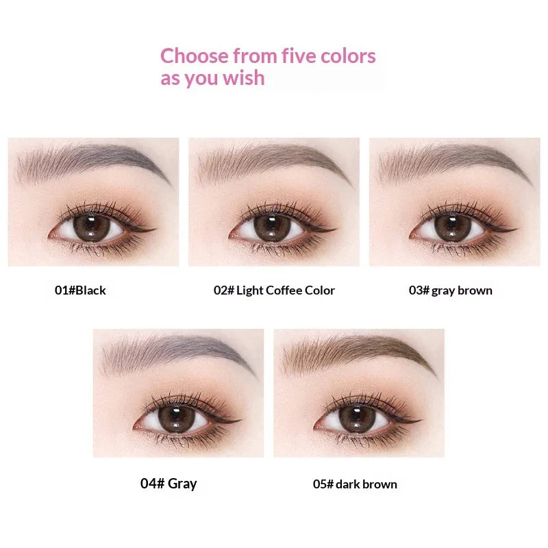 Omgbeautyessential eyebrow color options chart with five natural eyebrow shades