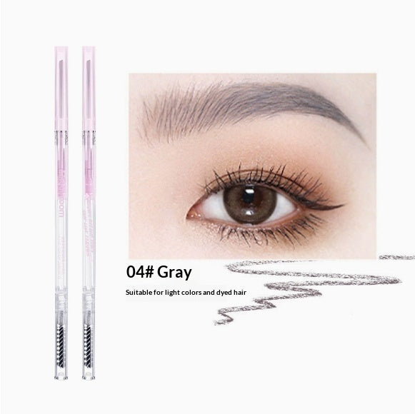 Gray eyebrow pencil for light or dyed hair, closeup of shaped eyebrow, Omgbeautyessential